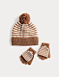 Kids' Checked Pom Hat and Flip Top Set (3-13 Yrs)