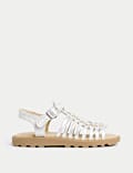 Kids' Metallic Strappy Sandals (4 Small-2 Large)