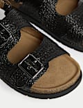 Kids' Plain Double Buckle Footbed Sandals (4 Small - 6 Large)