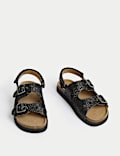 Kids' Plain Double Buckle Footbed Sandals (4 Small - 6 Large)