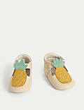 Chaussures bébés à bride en T, bande auto-agrippante et motif ananas (jusqu’au 18 mois)