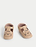 Chaussures bébés à bride en T, bande auto-agrippante et motif tigre (jusqu’au 18 mois)