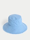 Kids' Pure Cotton Wide Brim Bucket Hat (1-13 Yrs)