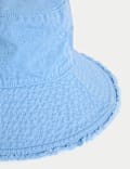 Kids' Pure Cotton Wide Brim Bucket Hat (1-13 Yrs)