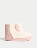 Baby Riptape Faux Fur Pram Shoes (0-18 Months)
