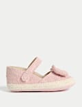 Baby Bow Espadrille Riptape Pram Shoes (0-18 Mths)