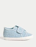 Baby T-Bar Embroidered Pram Shoes (0-18 Mths)