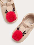 Baby T Bar Reindeer Pram Shoes (0-18 Months)