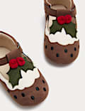 Baby Christmas Pudding Pram Shoes (0-18 Months)