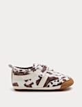 Baby Cow Print Riptape Pram Trainers (0-18 Months)