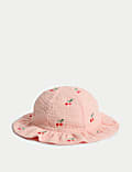 Kids' Pure Cotton Cherry Sun Hat (0-3 Yrs)