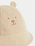 Pure Cotton Bear Sun Hat (0-18 Mths)