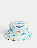 Kids' Pure Cotton Dino Print Sun Hat (1-13 Yrs)