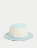 Kids' Pure Cotton Colour Block Bucket Hat (0-3 Yrs)