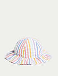 纯棉条纹遮阳帽（0-1 岁）