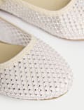 Kids' Diamante Mesh Ballet Pumps (10 Small - 6 Large)