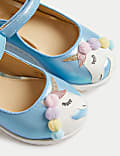 Chaussures Mary Jane enfants à bande auto-agrippante et motif licorne (du 20 au 35)