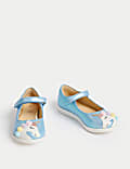 Zapatos infantiles Mary Jane con velcro y diseño de unicornios (4 pequeño-2 grande)