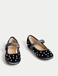Kids' Velvet Studded Ballet Pumps (4 Small - 2 Large)