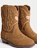 Kids' Suede Mid Calf Boots (4 Small - 6 Large)