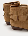 Kids' Leather Western Ankle Boots (4 Small - 6 Large)