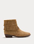 Kids' Leather Western Ankle Boots (4 Small - 6 Large)