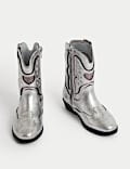 Kids' Metallic Western Boots (4 Small - 6 Large)
