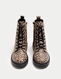 Kids' Leopard Print Ankle Boots (4 Small - 6 Large)