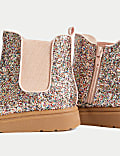 Kids' Glitter Chelsea Boots (4 Small - 2 Large)