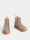 Kids' Glitter Chelsea Boots (4 Small - 2 Large)