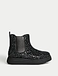 Kids' Glitter Chelsea Boots (4 Small - 2 Large)
