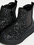 Kids' Glitter Chelsea Boots (4 Small - 2 Large)