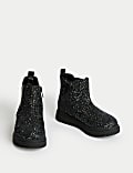 Kids' Glitter Chelsea Boots (4 Small - 2 Large)