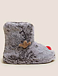 Kids' Reindeer Slipper Boots (4 Small - 6 Large)