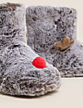 Kids' Reindeer Slipper Boots (4 Small - 6 Large)