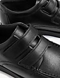 Kids' Leather Double Riptape School Shoes (2½ Large - 9 Large)