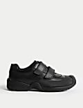 Zapatos infantiles escolares de piel con velcro (2½&nbsp;grande-9&nbsp;grande)