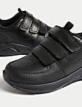 Kids' Leather Riptape School Shoes (8 Small - 2 Large)