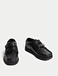 Kids' Leather Riptape School Shoes (8 Small - 2 Large)