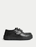 Kids Leather Apron Front School Shoes (8 Small-2 Large)
