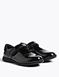 Kids' Riptape Leather School Shoes (8 Small - 1 Large)