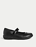 Kids' Leather Riptape School Shoes (8 Small - 2 Large)