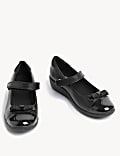 Kids' Leather Wedge Mary Jane School Shoes (2½  Large - 7 Large)