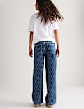 Denim Jacquard Wide Leg Jeans (6-16 Yrs)