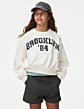 Katoenrijke sweater met opschrift 'Brooklyn' (6-16 jaar)