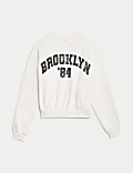 Katoenrijke sweater met opschrift 'Brooklyn' (6-16 jaar)