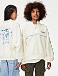 Cotton Rich Half Zip Graphic Sweatshirt (6-16 Yrs)