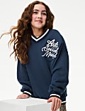 Sweat en coton avec texte (du 6&nbsp;au 16&nbsp;ans)