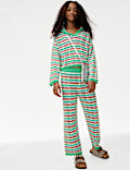 Cotton Blend Striped Knitted Hoodie (6-16 Yrs)