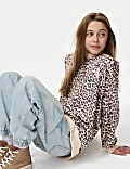 Cotton Rich Animal Print Slogan Sweatshirt (6-16 Yrs)